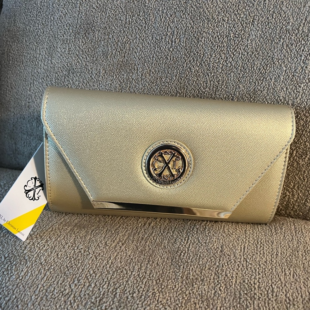 Christian Lacroix Elegant Gold Clutch Bag NWT